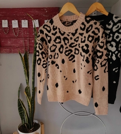 Sweater rosa print negro