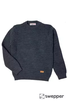 Sweater Nene Valen punto Waffle (Gris Oscuro)