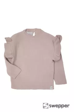 Sweater Beba/Nena Lari con Volado (Rosa Claro)