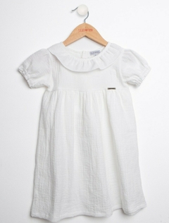 Vestido Nena MC Cuello Volado Cotton Baby (Blanco)