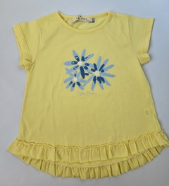 Remera Nena MC Jersey Flores Acuarela (Amarillo)