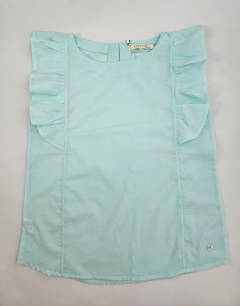 Blusa Nena MC Voile con Volados (Verde Agua)