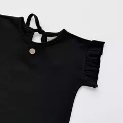 Remera Beba/Nena MC Volado en Manga (Negro) - comprar online