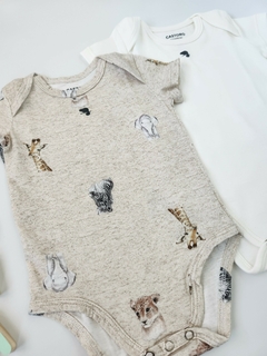 Body Bebe MC Pack x2 Animales Zafari (Beige - Natural) - comprar online