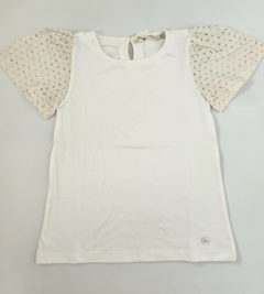 Remera Nena MC manga voile bordado (Natural)