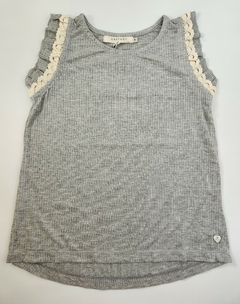 Remera Nena Musc Morley con Puntilla (Gris)