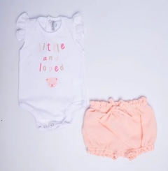 Conjunto Beba Manga Corta Litlle and Loved (Rosa)