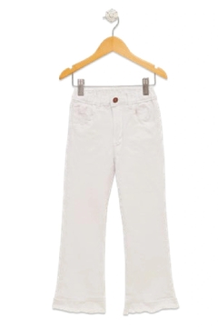 Pantalon de Nena Jeans con volado (Blanco)