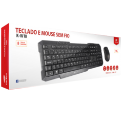 Teclado e Mouse Sem Fio C3Tech K-W10BK - SoluTec Informática