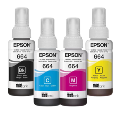 Kit Garrafa T664 para Ecotank Preto, Ciano, Magenta, Amarelo - Epson