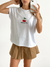 Remera amplia manga rebatible bordada Cherry me - tienda online