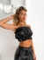 Top strapless fruncido Bengalina engomada Dallas en internet