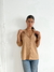 Camisa lino spandex manga globo 3/4 Ferrugem - tienda online