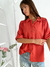 Camisa lino spandex manga globo 3/4 Ferrugem - comprar online