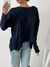 Sweater oversize rayado con tajo lateral Portman - BENKA MAYORISTA 