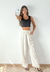 Pantalon ancho lino spandex cintura elastizada Quentin - tienda online