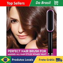 Escova Alisadora 5 em 1 - Alisa, Seca, Hidrata, Modela e Anti-Frizz - loja online