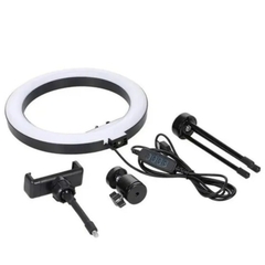 Ring light com Tripé de Mesa e Suporte para Celular