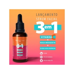 Sérum Facial 3 em 1 Vitamina + C Rosa Mosqueta + Ácido Hialurônico - comprar online