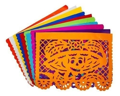 papel picado dia de muertos 20 piezas 1/2 pliego