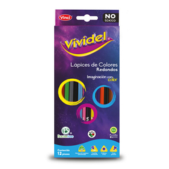 lapices de colores vividel 12 piezas redondos