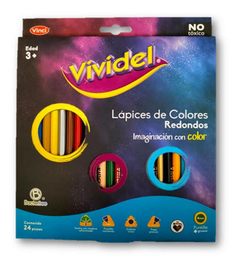 Lápices de colores Vividel 24 piezas Redondos