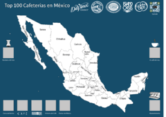 Mapa Rascable Top 100 mejores cafeterías de México en internet