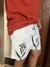 Short Linho Off-White Flores Pretas Boske