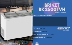 FREEZER HORIZONTAL BRIKET BK2500TVH VIDRIO CURVO