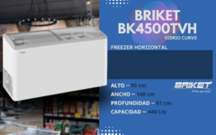 FREEZER HORIZONTAL BRIKET BK4500TVH VIDRIO CURVO