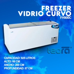 FREEZER TEORA VIDRIO CURVO FH900C