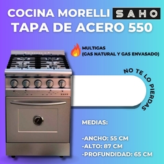 COCINA MORELLI SAHO TAPA DE ACERO 550