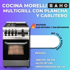 COCINA MORELLI SAHO MULTIGRILL CON PLANCHA Y CARLITERO