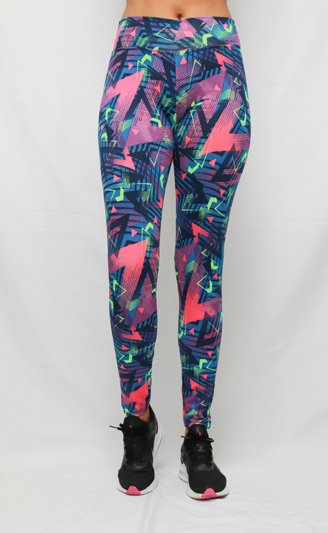 Calça legging sublimada printed tie dye preto e branco