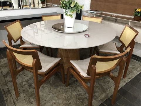 Conjunto Mesa de Jantar Redonda 1,50m com 6 Cadeiras – ONIX