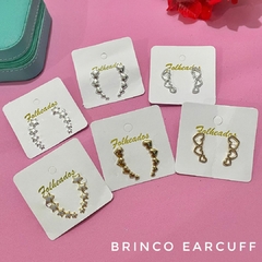 Brinco Earcuff Folheado à Prata ou Ouro Coração Estrela