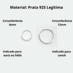 Piercing Cravejado de Prata 925 Nariz Hélix Conch - comprar online