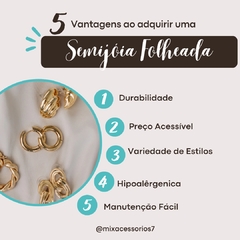 Colar Fita Laminada Folheado Feminino