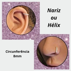 Piercing Cravejado de Prata 925 Nariz Hélix Conch na internet