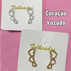 Brinco Earcuff Folheado à Prata ou Ouro Coração Estrela