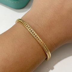 Pulseira Feminina Folheada à Ouro Coração Folhas - comprar online