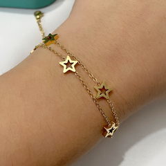 Pulseira em Aço Inoxidável Dourado Diversas Feminina - Mix Acessórios