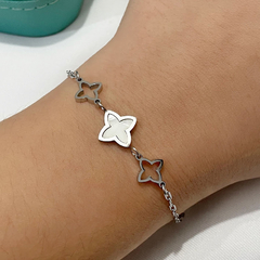 Pulseira Feminina em Aço Inoxidável Prata Diversas