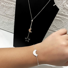 Conjunto Colar e Pulseira Lua Folheado à Prata 925 - comprar online