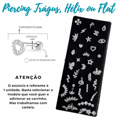 Piercing Jóia Flat Trágus Helix Aço Cirúrgico na internet