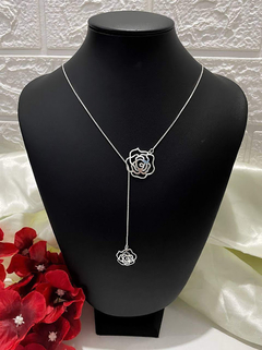 Conjunto Colar e Pulseira Rosas Folheado à Prata 925 - Mix Acessórios