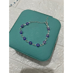 Pulseira Folheada à Prata 925 Olho Grego Azul, Branco ou Colorido - comprar online