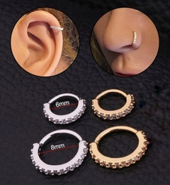 Piercing Argola Prata Cravejado Nariz Hélix - comprar online