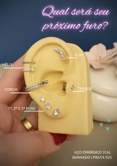 Piercing Argola Prata Cravejado Nariz Hélix - loja online