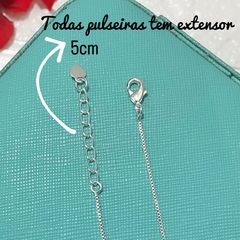 Pulseira Feminina Folheada à Prata Rosas Pai Nosso Trevo Margaridas - Mix Acessórios